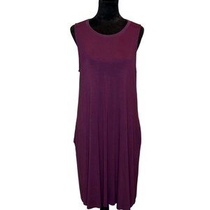 Minimalist Everyday Dress Stretch Fabric Comfy and Soft with Pockets Size L